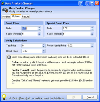Mass Product Changer - Modifier page
