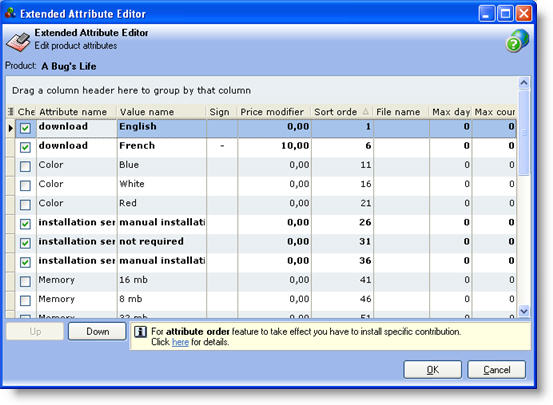Store Manager for osCommerce Product Attributes Management