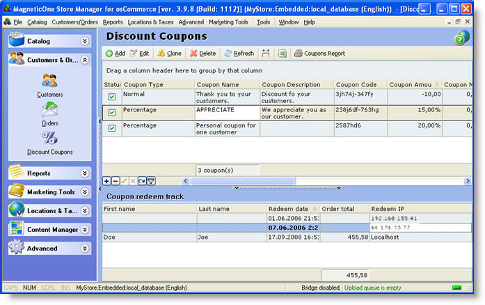 Discount Coupons - Store Manager for osCommerce