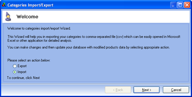 osCommerce Importing Categories